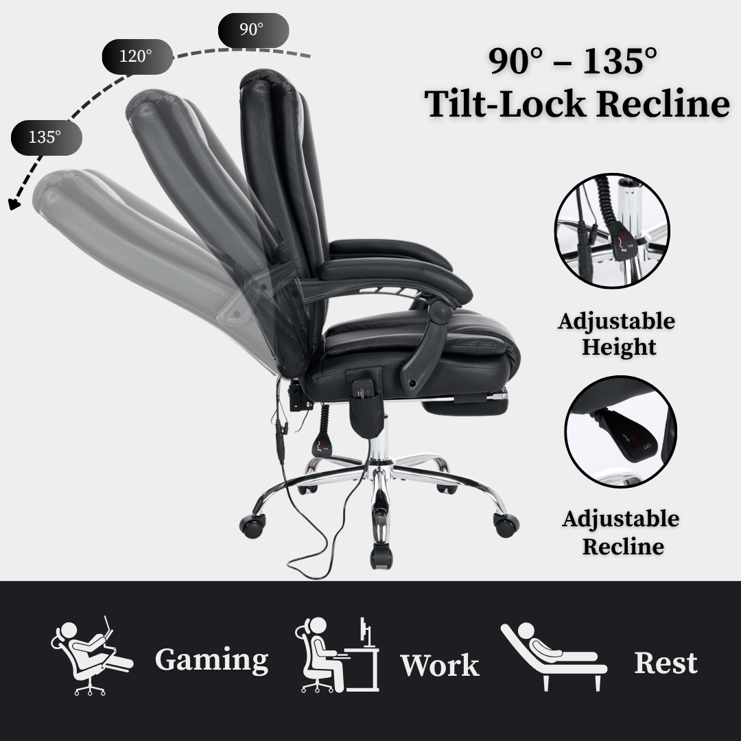 Omni Heated Massage Reclining Office Chair