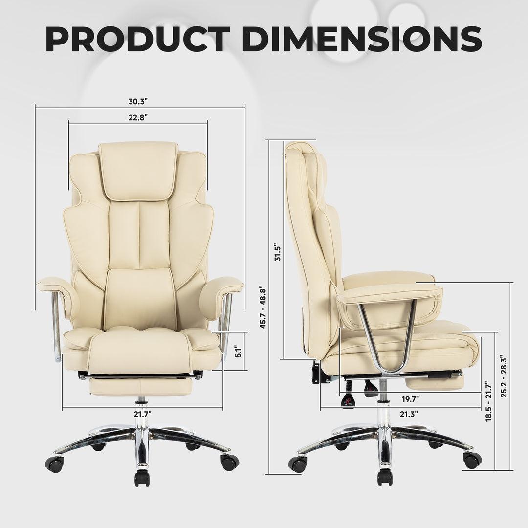 Sansui Big and Tall Executive Office Chair with Footrest