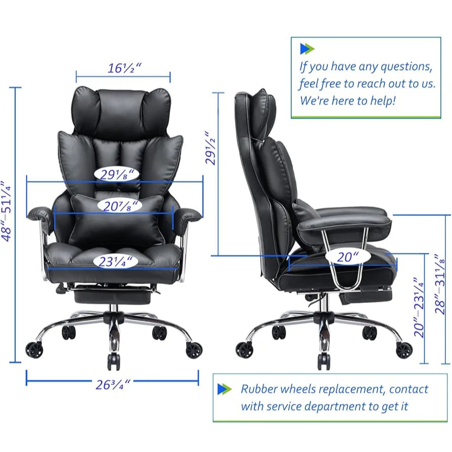 Elevate-chairs-Executive-Elite-Ergonomic-Office-Chair-Black-dimensions