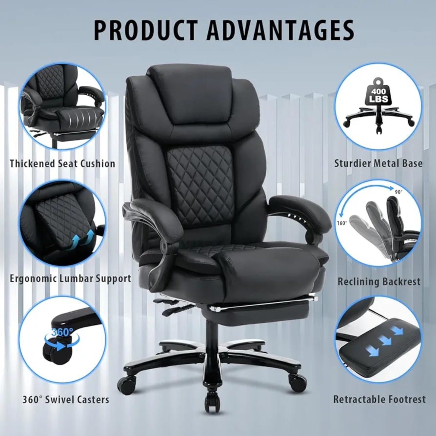 Elevate-chairs-Flexi-Office-Desk-Ergonomic-Chair-black-product-advantages