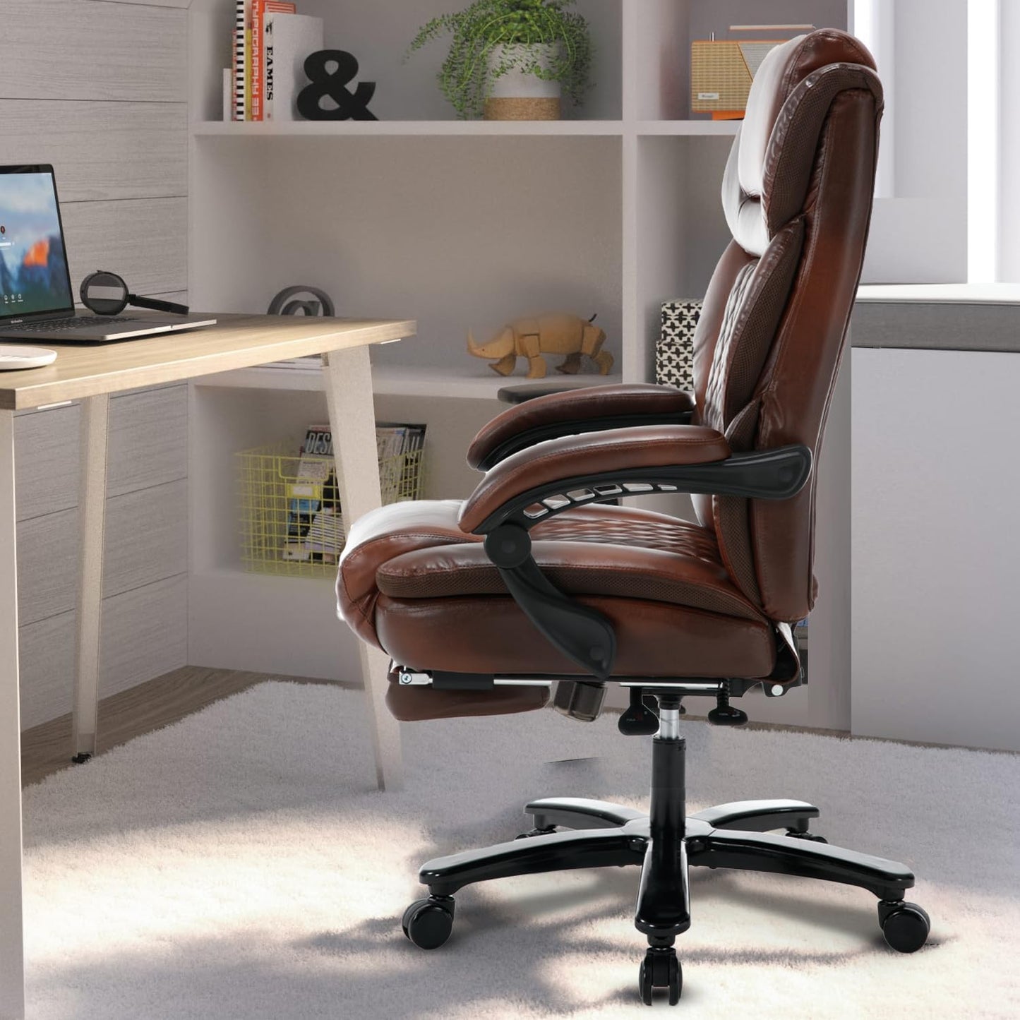 Elevate-chairs-Flexi-Office-Desk-Ergonomic-Chair-brown-side