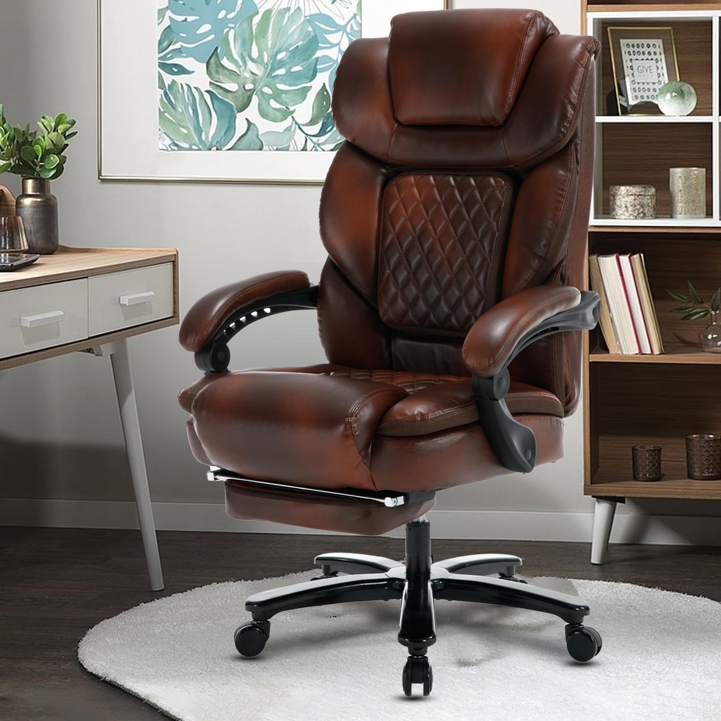 Elevate-chairs-Flexi-Office-Desk-Ergonomic-Chair-brown