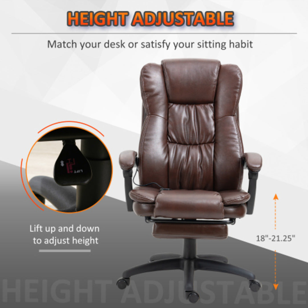 Luxe High Back Massage Office Chair with 6-Point Vibration