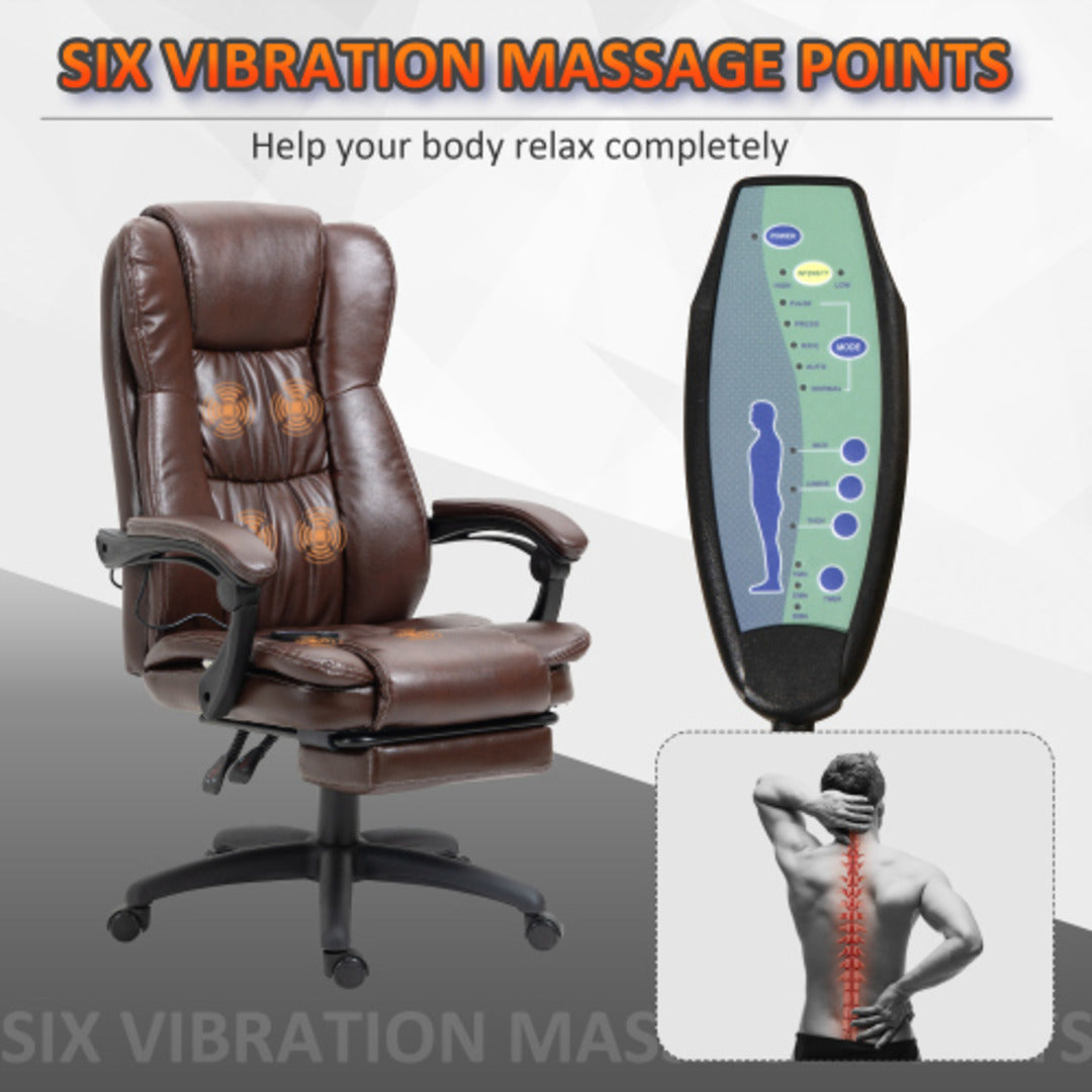 Luxe High Back Massage Office Chair with 6-Point Vibration