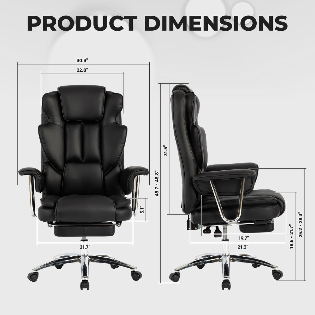 Sansui Big and Tall Executive Office Chair with Footrest