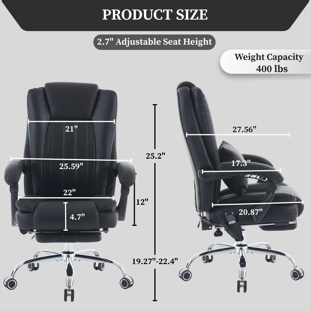 Omni Heat and 4-Point Vibrating Massage Office Chair