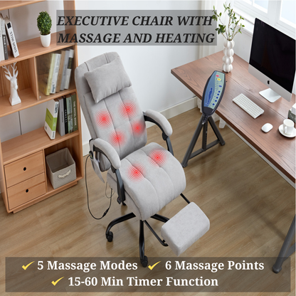 Vertex Velvet Office Chair with Heat & Massage Function