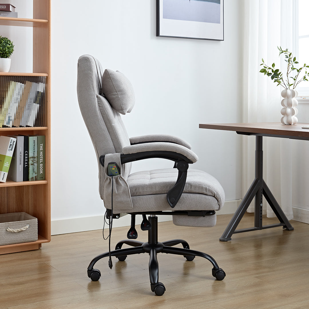 Vertex Office Chair with Heat and Massage Function (Velvet Fabric)