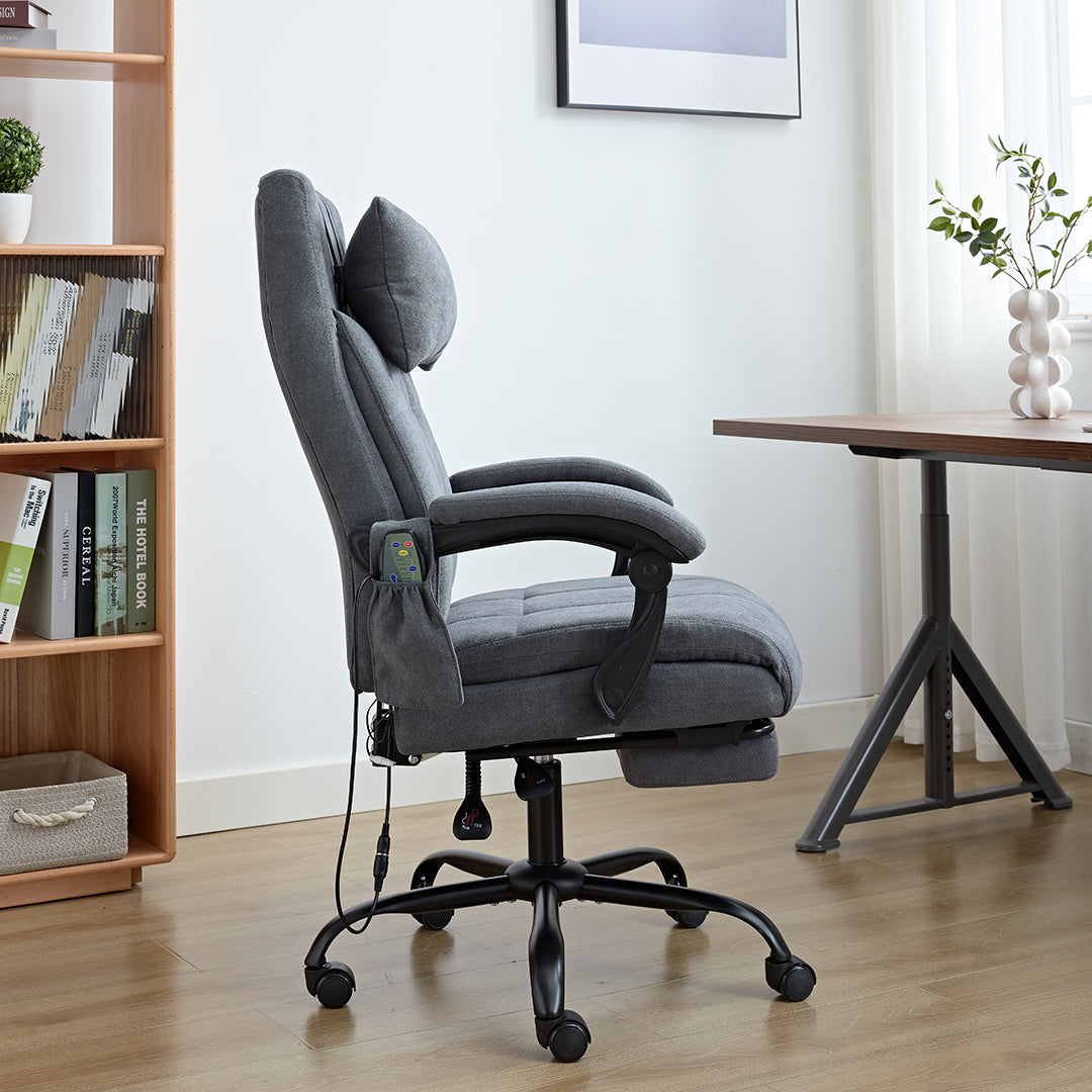 Vertex Office Chair with Heat and Massage Function (Velvet Fabric)