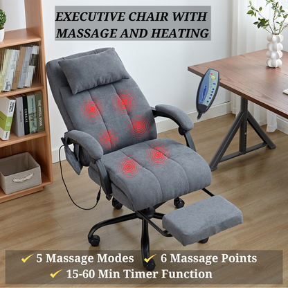 Vertex Velvet Office Chair with Heat & Massage Function