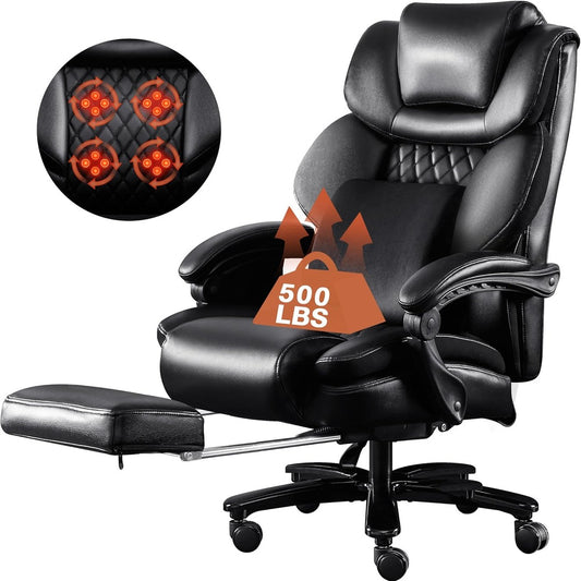 Apex Ergonomics Office Chair with 3D Rolling Massage Lumbar Cushion