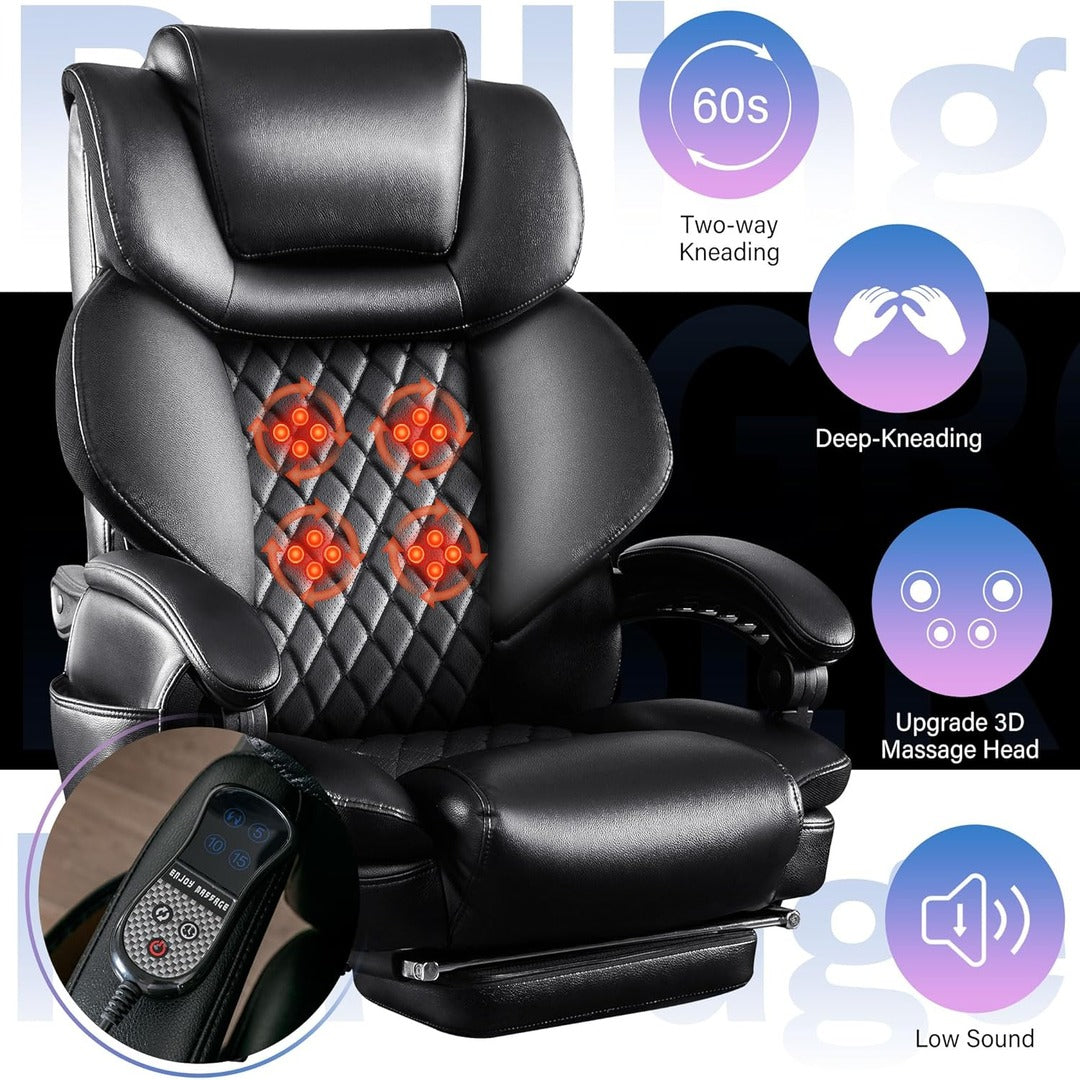Apex Ergonomics Office Chair with 3D Rolling Massage Lumbar Cushion
