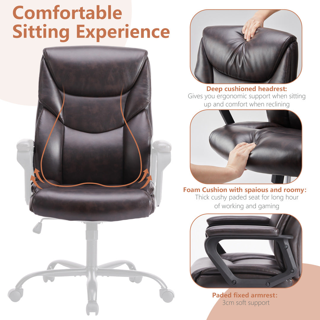 Ergonomic Office Desk Chair in PU Leather