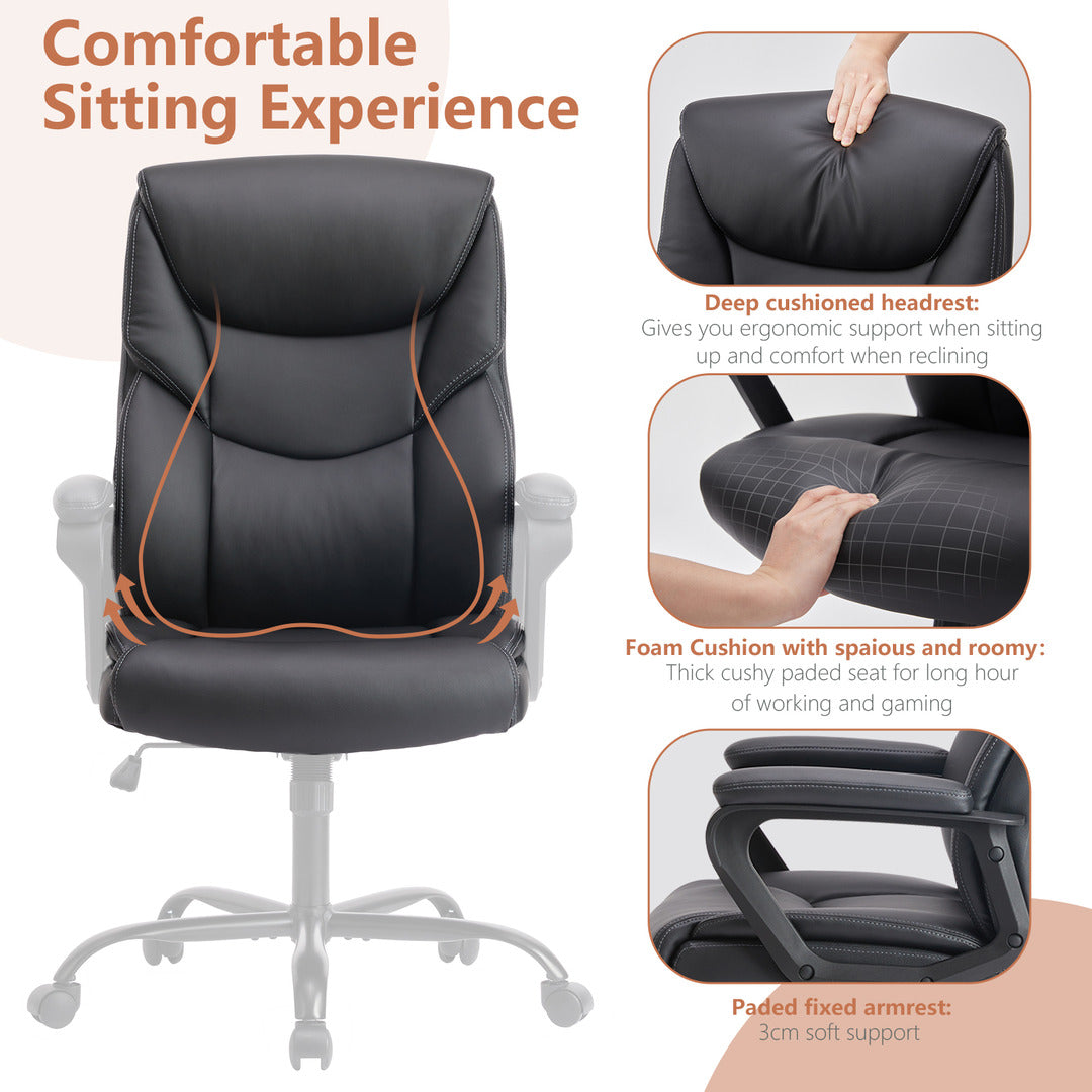 Ergonomic Office Desk Chair in PU Leather