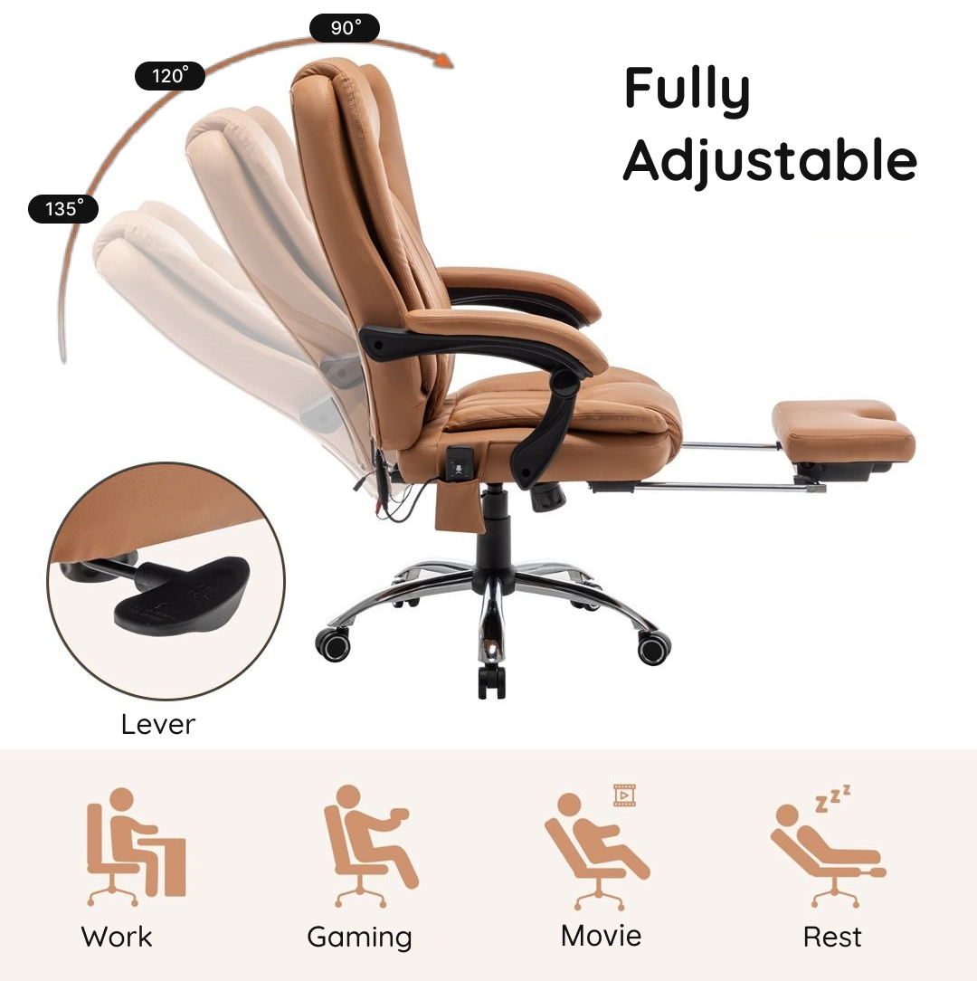 Prime Office Chair with Heated & Kneading Massage Functions