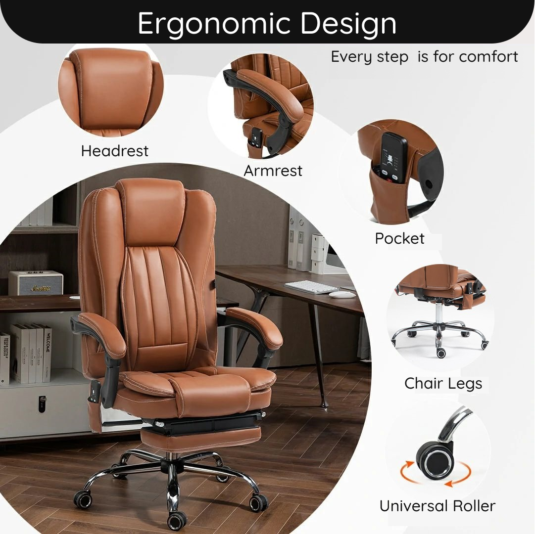 Prime Office Chair with Heated & Kneading Massage Functions