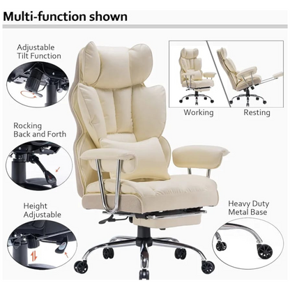 Elevate-chairs-Executive-Elite-Ergonomic-Office-Chair-Beige-multi-function