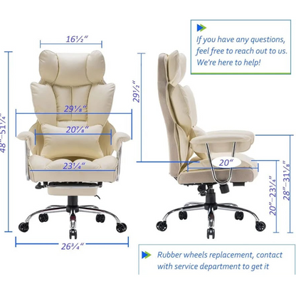 Elevate-chairs-Executive-Elite-Ergonomic-Office-Chair-Beige-product-dimensions