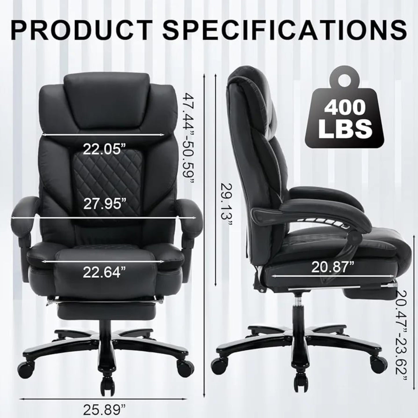 Elevate-chairs-Flexi-Office-Desk-Ergonomic-Chair-black-product-dimensions