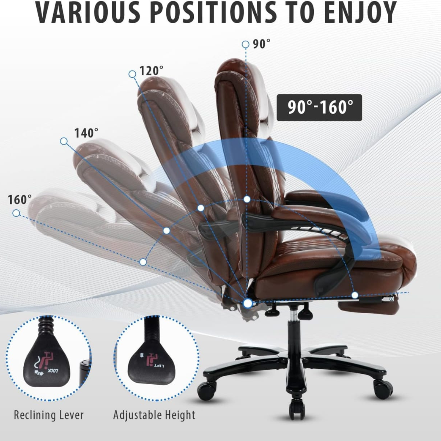 Elevate-chairs-Flexi-Office-Desk-Ergonomic-Chair-brown-recline