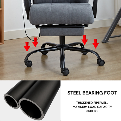 Vertex Velvet Office Chair with Heat & Massage Function