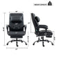 Supreme Office Chair with Heat & Massage Function with Adjustable Headrest (Leather Fabric)