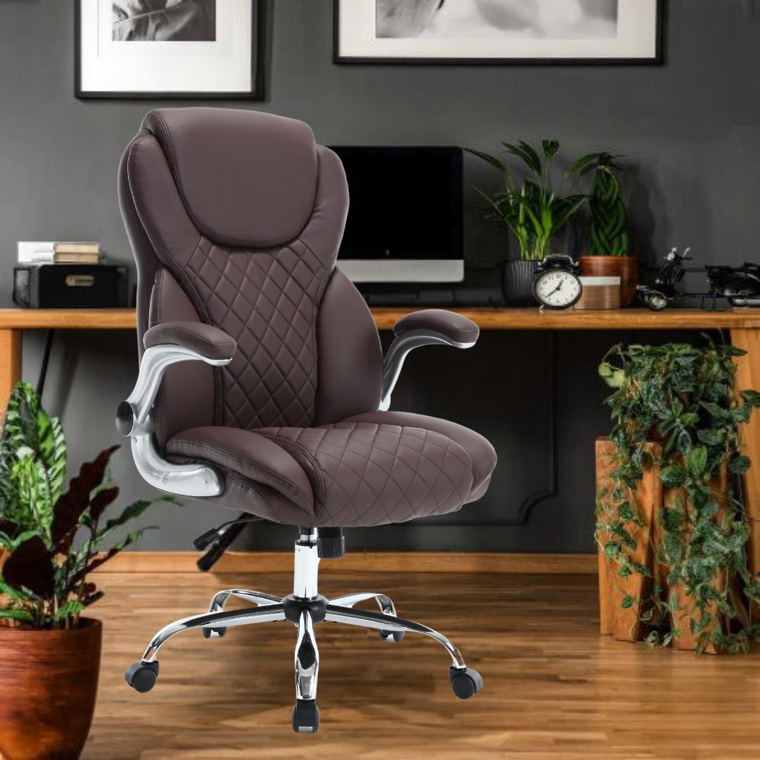 Office Chair with Adjustable Armrest and High Backrest