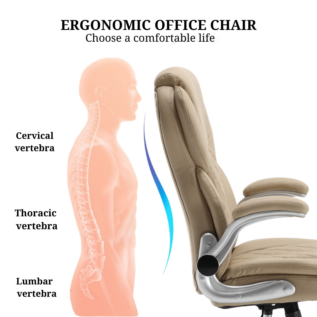 Office Chair with Adjustable Armrest and High Backrest