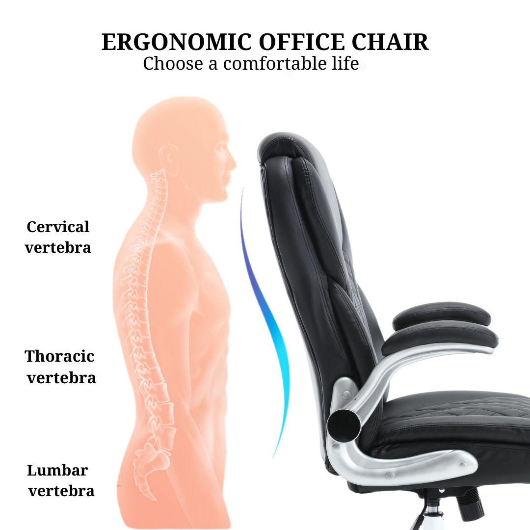 Office Chair with Adjustable Armrest and High Backrest