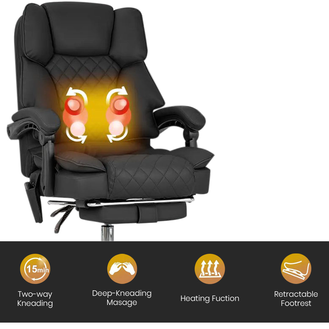 Optima Office Chair with Heat, Kneading Massage & Reclining Functions