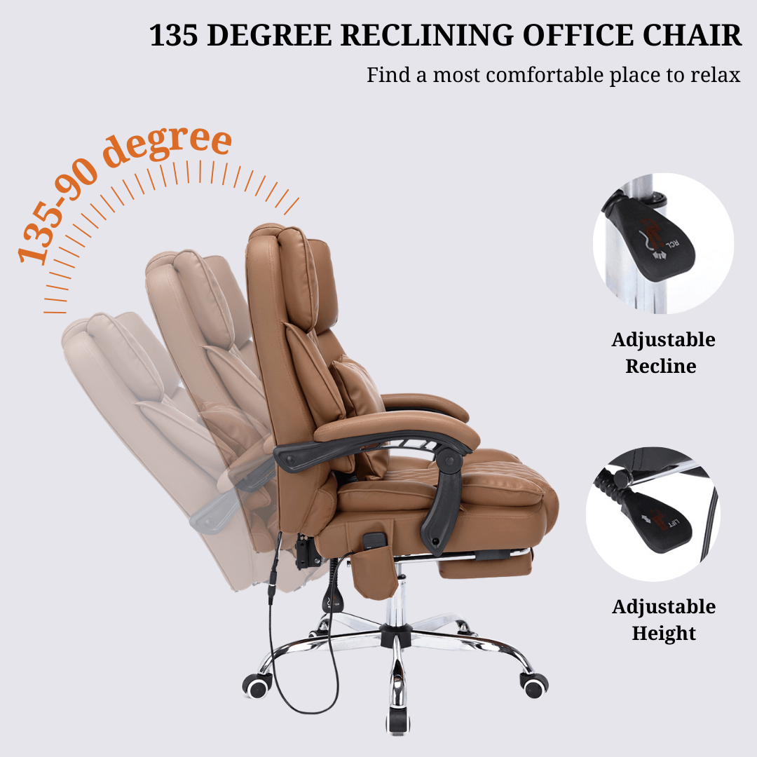 Optima Office Chair with Heat, Kneading Massage & Reclining Functions