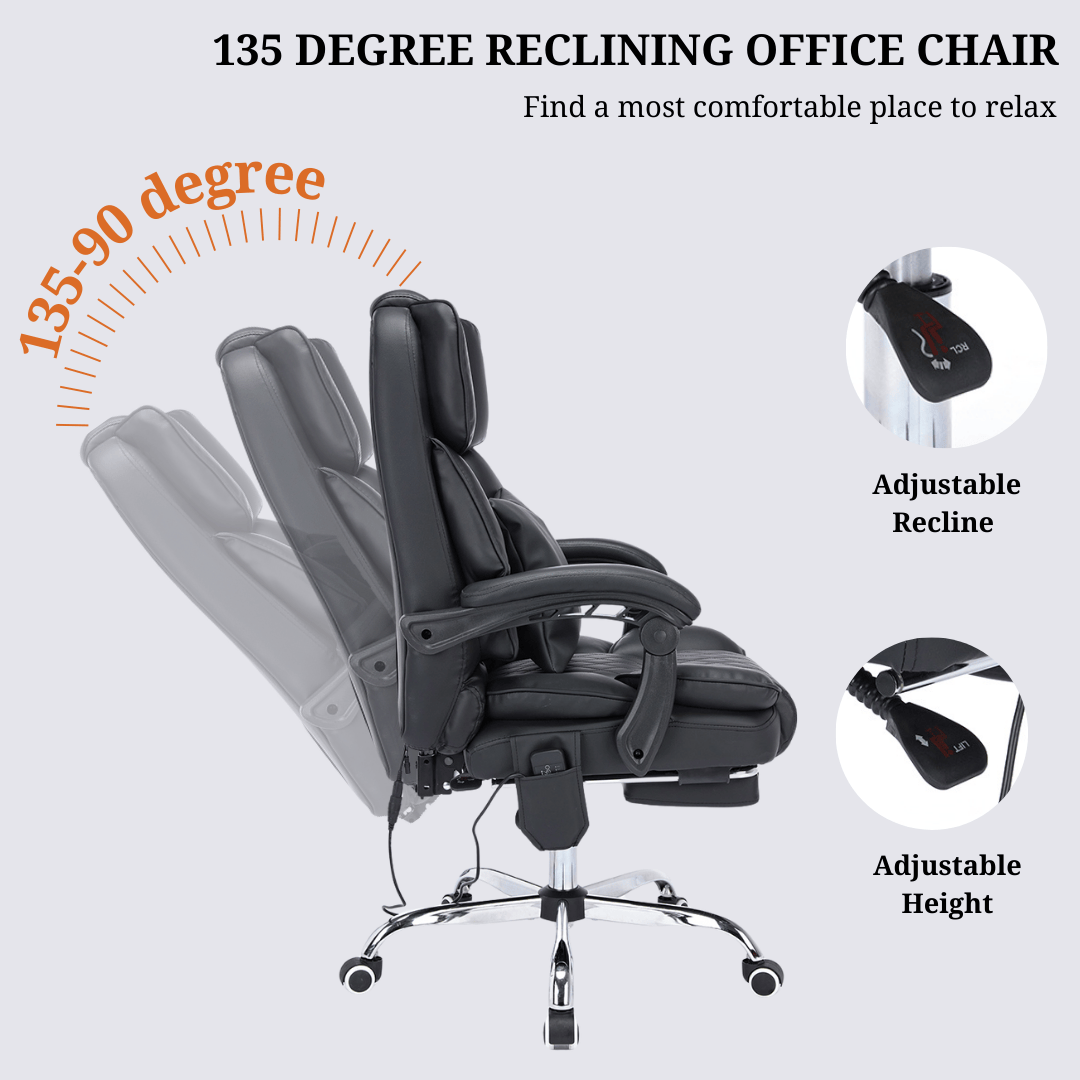 Optima Office Chair with Heat, Kneading Massage & Reclining Functions