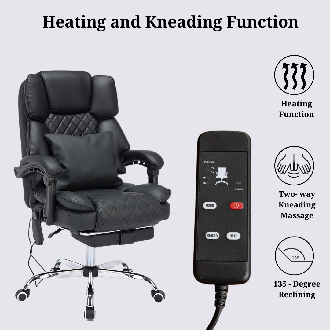 Optima Office Chair with Heat, Kneading Massage & Reclining Functions