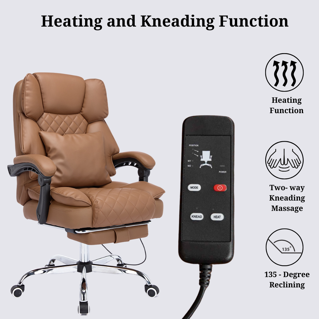 Optima Office Chair with Heat, Kneading Massage & Reclining Functions