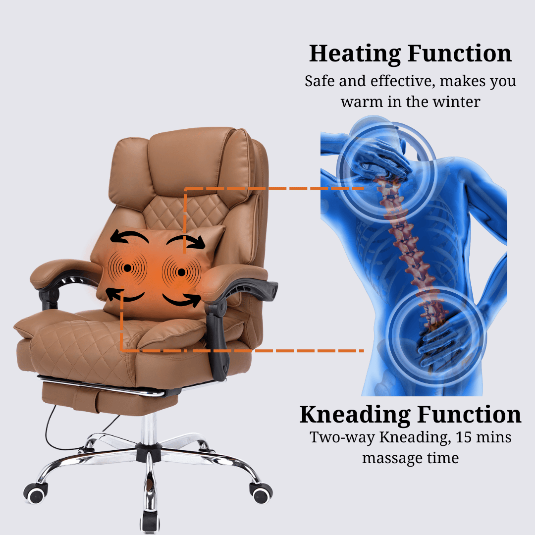 Optima Office Chair with Heat, Kneading Massage & Reclining Functions