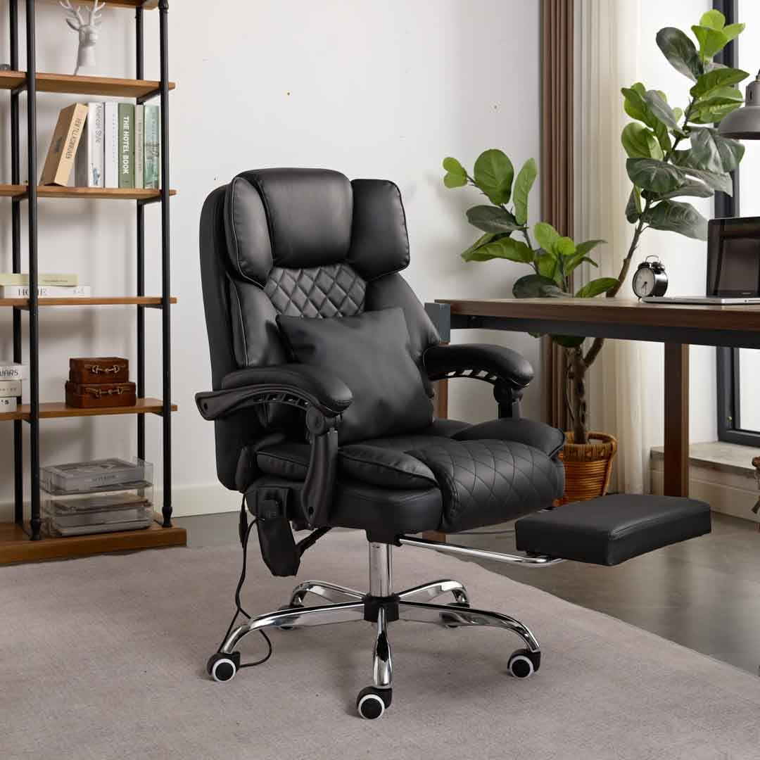 Optima Office Chair with Heat, Kneading Massage & Reclining Functions