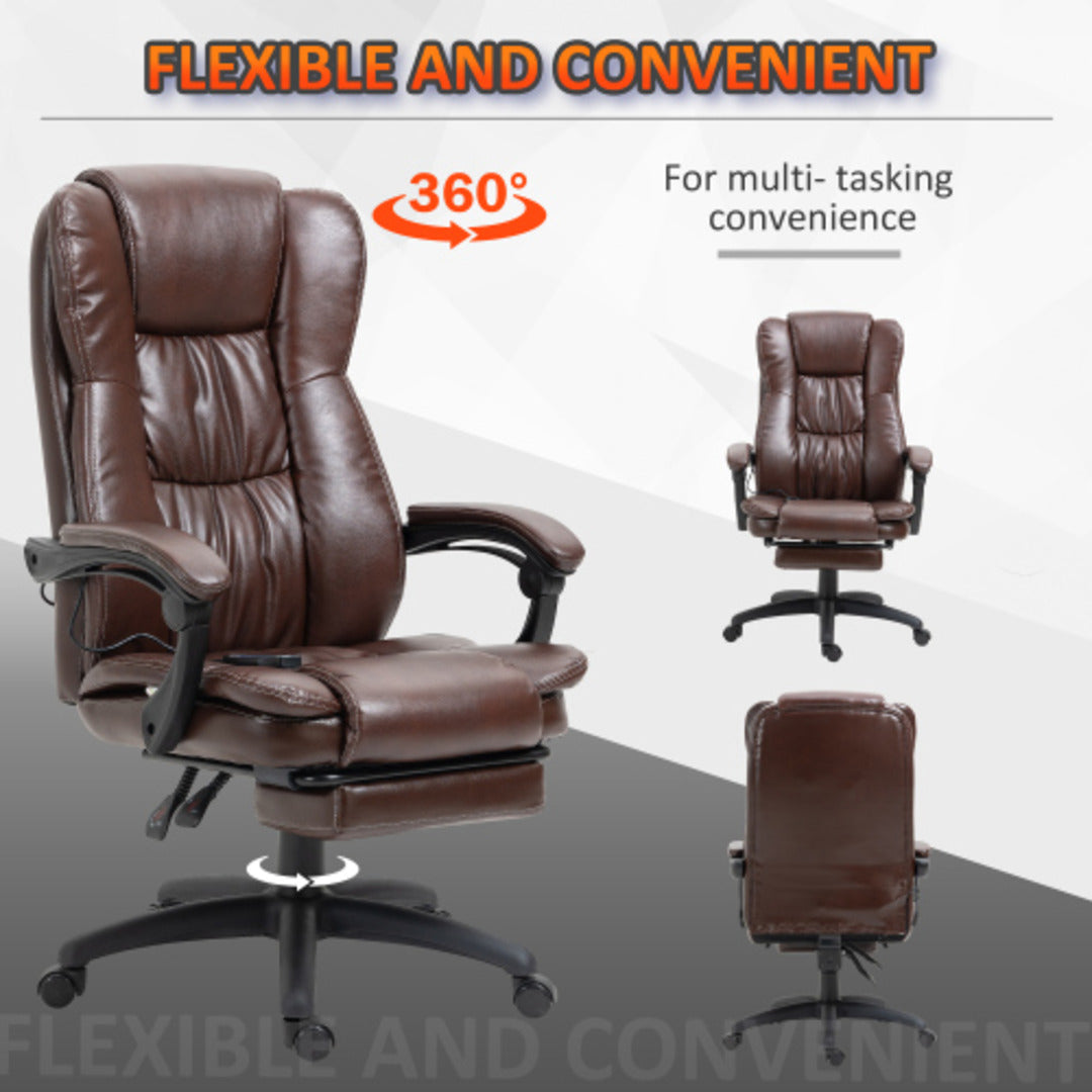 High Back Massage Office Chair with 6-Point Vibration