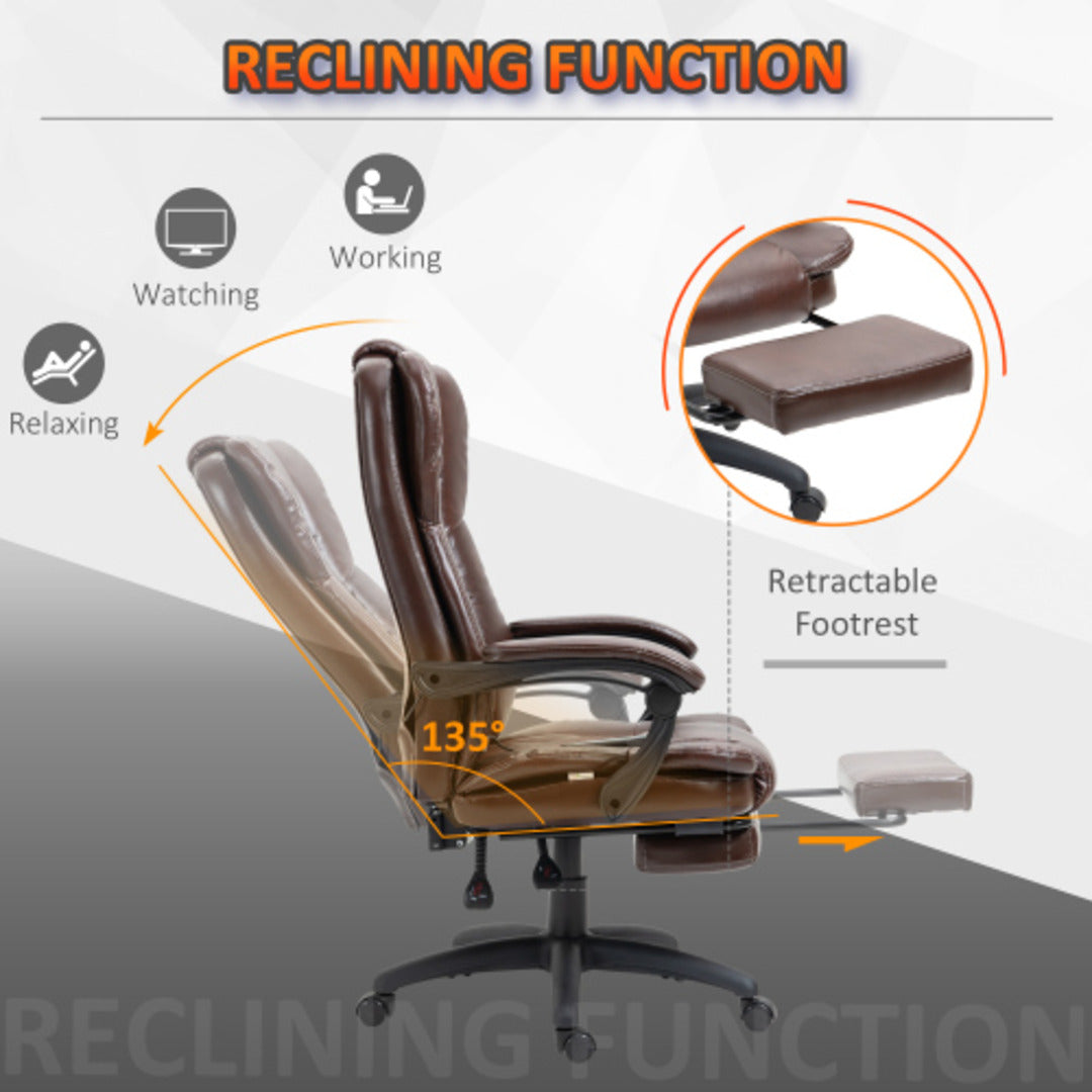 High Back Massage Office Chair with 6-Point Vibration