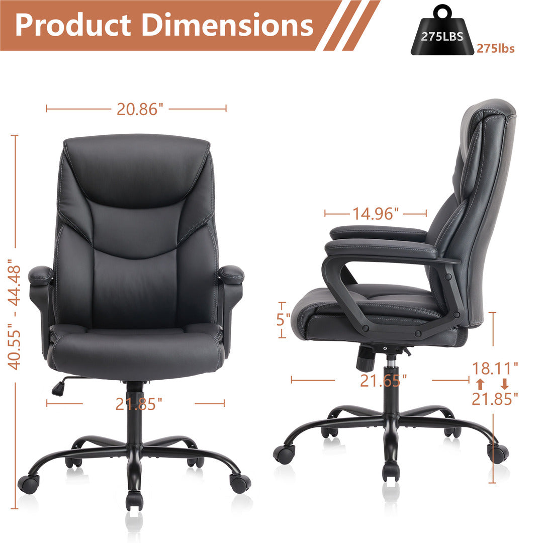 Ergonomic Office Desk Chair in PU Leather